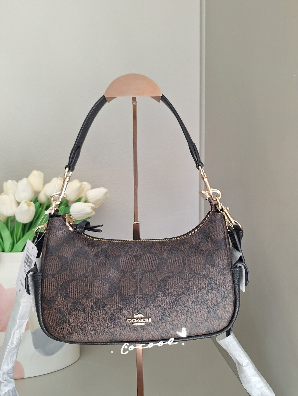 NWT Coach PENNIE SHOULDER BAG 25 IN SIGNATURE CANVAS C7223